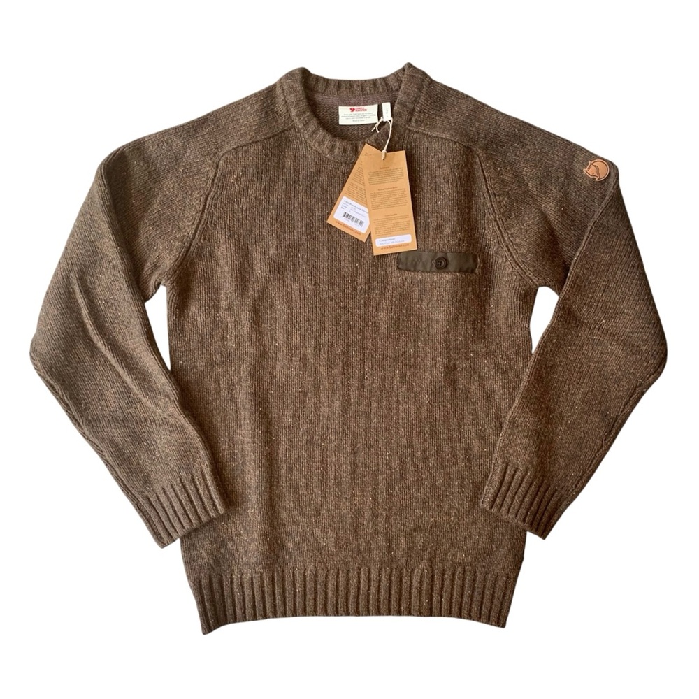NWT Fjallraven Lada Knit Round Neck Sweater Brown Men’s S